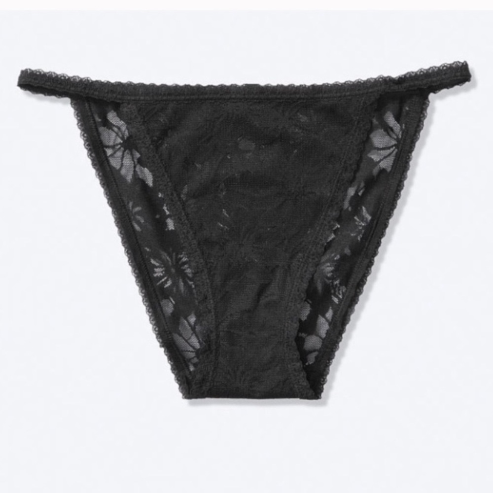 FINALSALE VS PINK Lace High Leg Bikini Black